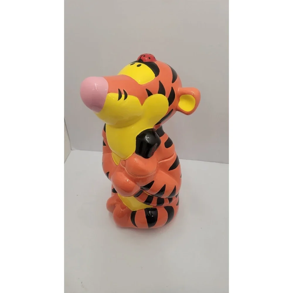 Disney Treasure Craft Tigger with Lady Bug Ceramic Cookie Jar Vintage 13 Inch